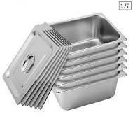 Detailed information about the product 6X Gastronorm GN Pan Full Size 1/2 GN Pan 15 Cm Deep Stainless Steel With Lid.