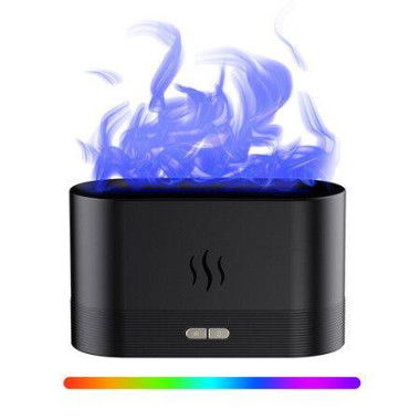 7 Color Light Aromatherapy Flame Light Quiet Mist Humidifiers Aroma Air Diffusers With Auto Shut-Off Atomization Night Light USB Color Black