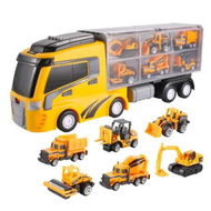 Detailed information about the product 7-in-1 Kids Cargo Truck Car Carrier Toy Set with 6 Small Cars with Lights and Sounds for Children Gift (Yellow)