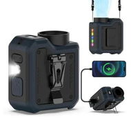 Detailed information about the product 7 in 1 Multi Use Portable Turbo Fan, 10000mAh Personal Powerful Cooling Rechargeable fan,Wearable Belt Clip Fans for Waist Neck, Blue