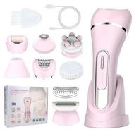 Detailed information about the product 7 in 1 Rechargeable Facial Hair Remover with LED Battery Display, Facial Shaver for Face Eyebrow Bikini Nose Trimmer (Pink)