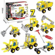 Detailed information about the product 7 in 1 STEM Toy Set for Boys Learning Engineering Metal Construction Toys Assembly Vehicle Model Boys Chirstmas birthday Gifts