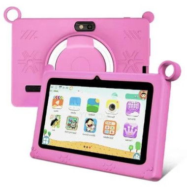 7-inch Android Learning Tablet for Kids with WiFi,32GB ROM,2GB RAM,Bluetooth,Dual Camera,Parental Control, and Educational Apps-Pink