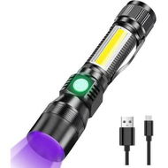 Detailed information about the product 7 Modes Waterproof Rechargeable UV Light Flashlight Torch for Camping