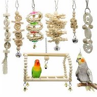 Detailed information about the product 7 Packs Bird Parrot Swing Chewing Toys-Hanging Bell Bird Cage Toys Suitable For Small Parakeets Cockatiels