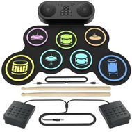 Detailed information about the product 7-Pad Electronic Drum Set for Kids Portable Electric Drum Kit with Built-in Speaker Headphone Jack for Beginners with Pedals Drumsticks