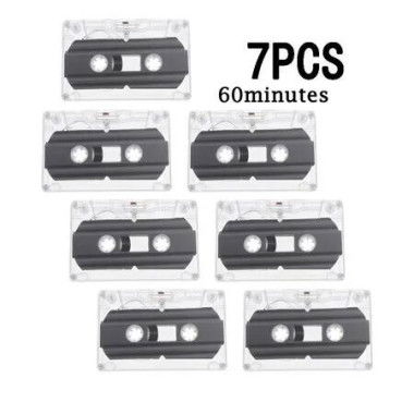 7 Pcs Blank Cassette Tapes 60 Minute Recordable Clear Audio Cassette Tape for Speech Music Recording, Audio Tapes