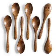 Detailed information about the product 7 PCS Small Wooden Spoons,5.8 Inch Honey Spoons for Tea,Padauk Wooden Honey Teaspoon for Coffee,Little Tiny Wood Spoons,Bamboo Table Spoon for Stirring,Wooden Spoons for Utensils Set