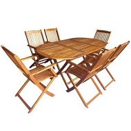 Detailed information about the product 7 Piece Folding Outdoor Dining Set Solid Acacia Wood