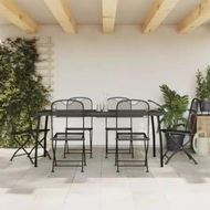 Detailed information about the product 7 Piece Garden Dining Set Anthracite Metal Mesh