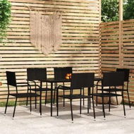 Detailed information about the product 7 Piece Garden Dining Set Black