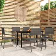 Detailed information about the product 7 Piece Garden Dining Set Grey