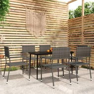 Detailed information about the product 7 Piece Garden Dining Set Grey