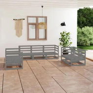 Detailed information about the product 7 Piece Garden Lounge Set Grey Solid Pinewood