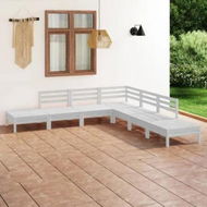 Detailed information about the product 7 Piece Garden Lounge Set Solid Pinewood White