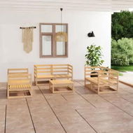 Detailed information about the product 7 Piece Garden Lounge Set Solid Pinewood