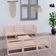 Detailed information about the product 7 Piece Garden Lounge Set Solid Pinewood