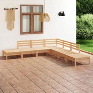 Detailed information about the product 7 Piece Garden Lounge Set Solid Pinewood