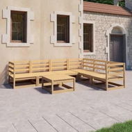 Detailed information about the product 7 Piece Garden Lounge Set Solid Pinewood