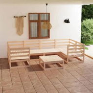 Detailed information about the product 7 Piece Garden Lounge Set Solid Pinewood