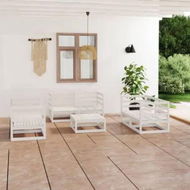 Detailed information about the product 7 Piece Garden Lounge Set White Solid Pinewood