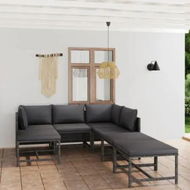 Detailed information about the product 7 Piece Garden Lounge Set with Cushions Poly Rattan Grey