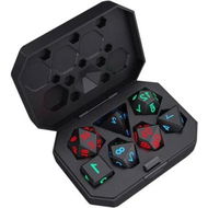 Detailed information about the product 7-Piece Luminous RPG Dice Set - Rechargeable LED Polyhedral Dice with Charging Box for Board Games and Parties