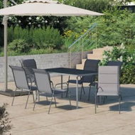 Detailed information about the product 7 Piece Outdoor Dining Set Steel Anthracite
