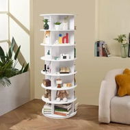 Detailed information about the product 7-Tier Rotating Shoe Rack Tower 360degree Spinning Shoe Display Carousel White