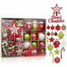 70 Pcs Christmas Ball Ornaments Red and White Hanging Decorations for Xmas Tree Decor,Holiday,Party,Wedding. Available at Crazy Sales for $39.99