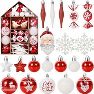 Detailed information about the product 70 Pcs Christmas Tree Balls Ornaments Set Assorted Xmas Hanging Ornaments Balls with Hanging Loop for Christmas Tree, White