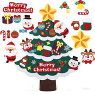 Detailed information about the product 70*90cm NON WOVEN Christmas Tree DIY Kids Christmas Craft Kit Christmas Tree 21 Pieces Removable Kids Christmas Tree Ornaments gifts