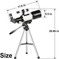 Detailed information about the product 70mm Aperture Refractor Telescope with 15X-150X Magnification,Phone Adapter,Wireless Remote,Great Gift Idea