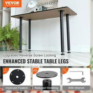 Detailed information about the product 711.2MM Adjustable Desk Legs, Reinforced Steel Office Table Furniture legs Set of 4 for DIY, 544.3KG Load Capacity Heavy Duty Desk Legs, Quick Instalation Legs with Adjustable Foot Cup Black