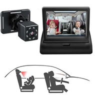 Detailed information about the product 720P Clear viewing Baby Car Mirror Camera with 4.3'' HD Display for Full View Monitoring and Night Vision