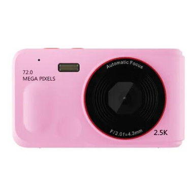 72MP Digital Camera 2.5K Video HD Camera 2.4 Inch Screen, 16x Zoom,Auto Focus,Handheld Camera for Kids Beginner Travel Home Photography Color Pink