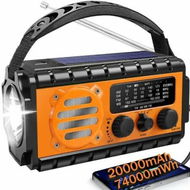 Detailed information about the product 74000mWh Emergency Radio with NOAA Weather,Portable Hand Crank SW/AM/FM Survival Radio with Fast Charge Rechargeable Solar Battery,Flashlight,SOS