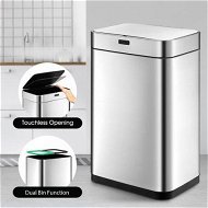 Detailed information about the product 75L Dual Rubbish Bin Recycling Kitchen Waste Trash Garbage Can Motion Sensor Stainless Steel Silver