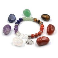 Detailed information about the product 7Pcs Crystals Healing Gemstones Chakra Stones 1Pc Lava Bracelet Set For Crystals For Beginners