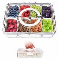 Detailed information about the product 8 Compartment Square Food Storage Divided Serving Tray with Lid and Handle for Fruits Candy Nuts Snacks Ideal for Party Travel Picnics