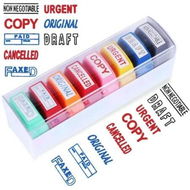 Detailed information about the product 8 Office Stamp Set Information Self-Inking Rubber Stamp Set for Office Stamps Full Fax Scan Stamp For Office Information