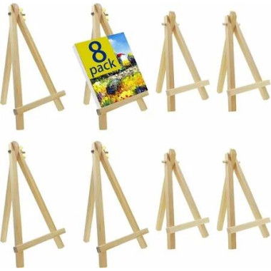 8 Pack 24cm Wood Easels Tripod Painting Easels for Art Crafts,Portable Canvas Holders