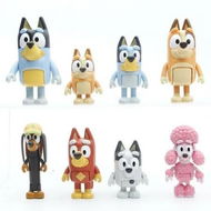 Detailed information about the product 8-Pack 2.5-inch BLUEY Family and Friends Figure:Bingo, Bandit (Dad), Chilli (Mum), Coco, Snickers, Rusty and Muffin Official Collectable Toy