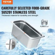 Detailed information about the product 8 Pack Hotel Pans 1/3 Size Anti-Jam Steam Pan with Lid 0.8mm Thick Stainless Steel Steam Table Pan 6-Inch Deep Commercial Table Pan Catering Storage