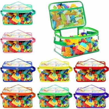 8 Packs Large Toy Storage Bags Reusable Clear PVC Board Game Storage,Travel Waterproof Toy Organizer Bags for Building Blocks,Puzzle