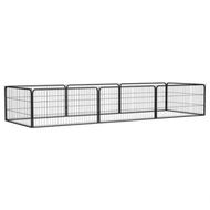 Detailed information about the product 8-Panel Dog Playpen Black 100x50 cm Powder-coated Steel