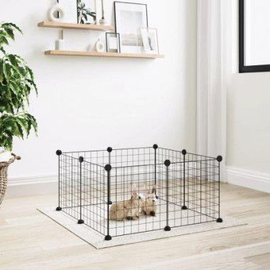 8-Panel Pet Cage Black 35x35 cm Steel