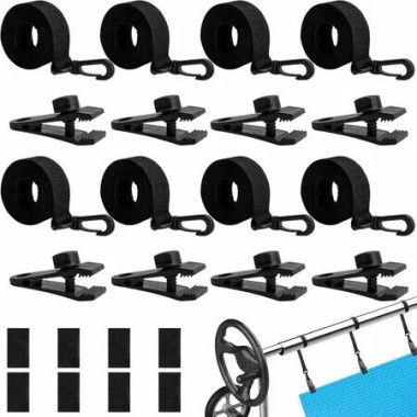 8 Pcs Pool Solar Cover Reel Attachment Kit, Inground Swimming Pool Solar Cover Straps and Clips, Solar Blanket Straps Kit