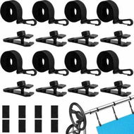 Detailed information about the product 8 Pcs Pool Solar Cover Reel Attachment Kit, Inground Swimming Pool Solar Cover Straps and Clips, Solar Blanket Straps Kit