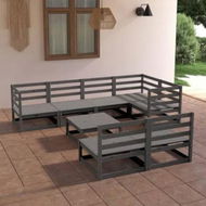 Detailed information about the product 8 Piece Garden Lounge Set Grey Solid Pinewood